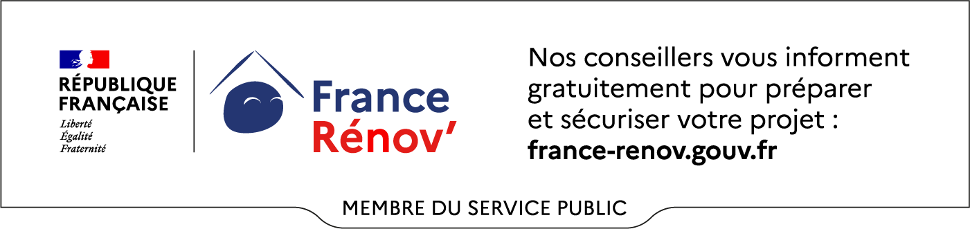 République française, France Rénov'. Membre du service public. Nos conseillers vous informent gratuitement pour préparer et sécuriser votre projet : france-renov.gouv.fr